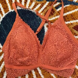 Lightly Lined Crossback Pullover Bralette,in Matt Orange, XXL. NWT